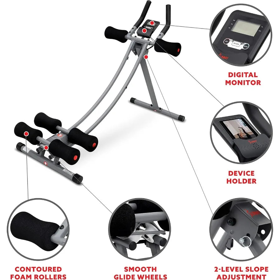 Waist Trainer Ab Roller with Elbow Support Training Wheels Foldable for Home Gym Abdominal Exercises Core Strength Glute Traine