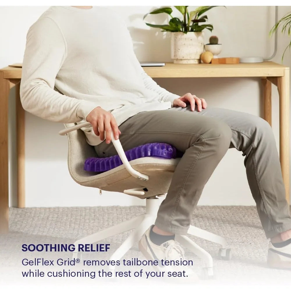 Royal Purple Seat Cushion - Car and Office Chair Support - Neutral Temperature Grid Cushion