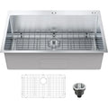 Kitchen Sink,  Drop-In Sinks, Top Mount Single Bowl Basin with Accessories, Household Dishwasher Sinks  and Bar Sink, 33 inch