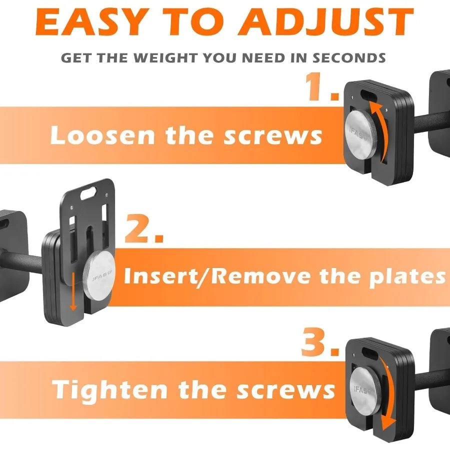 9 in 1 Free Adjustable Dumbbell Set with Multiweight Options up to 80LB for FullBody Home Gym Workouts QuickLock Design with An