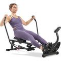 ZZZFitness Compact Full-Motion Rowing Machine w/Adjustable Resistance, Low-Impact Full-Body Workout Rower