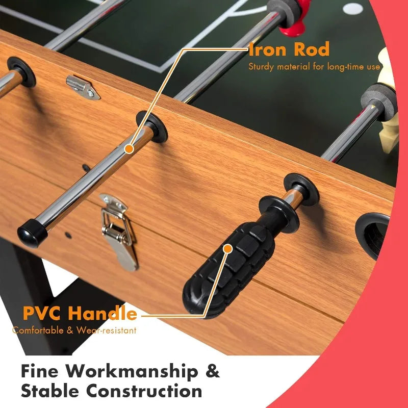 GYMAX 3 in 1 Multi Game Table, 49 in With Foosball, Hockey & Billiards,Competition Sized Combo for Home,Game Room,Bar,Party,Club