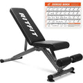 Adjustable and Foldable Utility Weight Bench with Multiple Back Positions for Home Gym Use: Offers Decline Incline and Flat Set