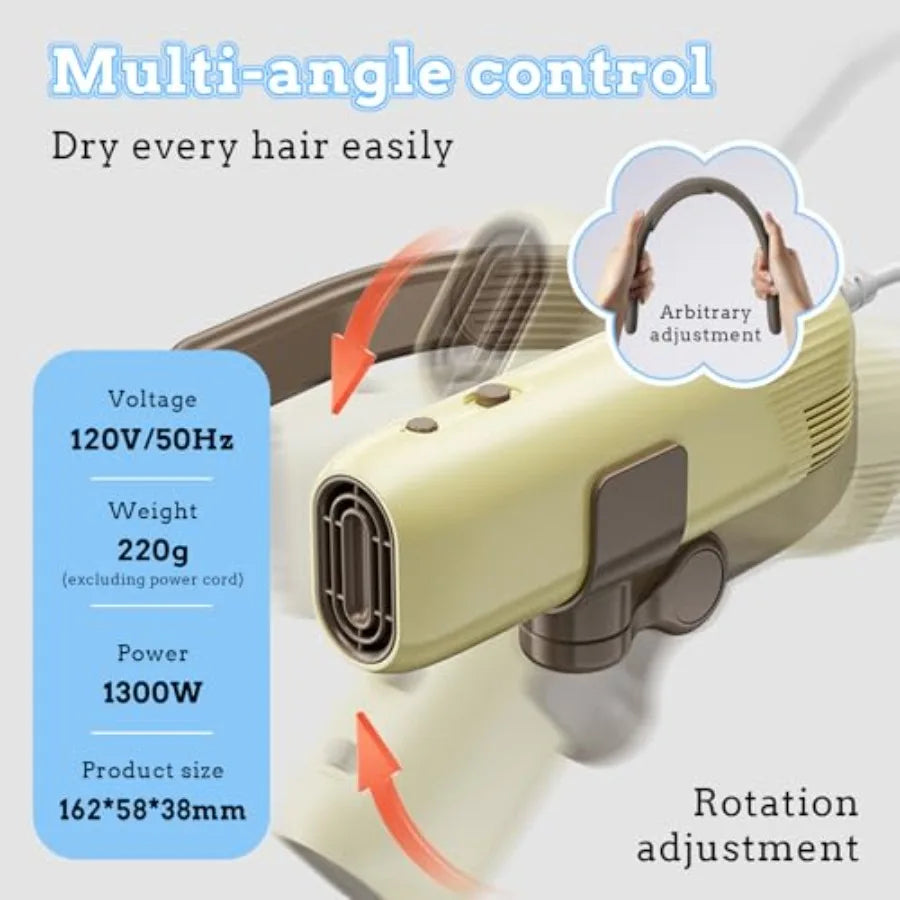 Hands-Free Neck Pet Dryer for Dog Grooming Fast Drying with Low Noise Sturdy Bracket Suitable for Golden Retriever Poodle Husky