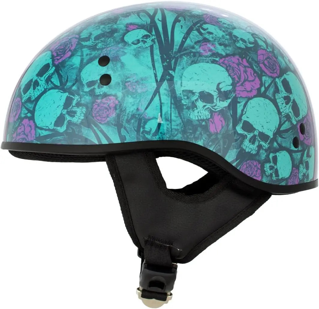 Advanced Motorcycle DOT Skull Cap Classic Half Helmets Biker HLD HLT