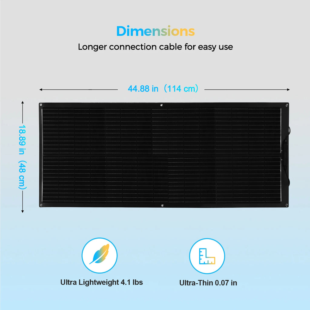 1000W - 100W flexible solar panel solar Power IP68 sealing level, suitable for roofs, motor home, balconies, Yacht Boat etc