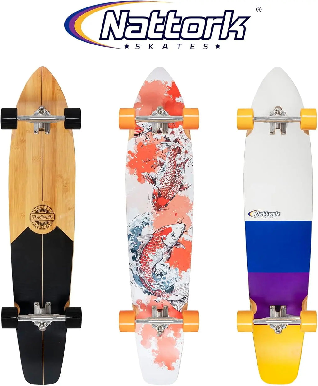 Longboard Skateboard Complete with T-Tool for Commuting, Carving & Downhill Riding, Suitable for All Ages