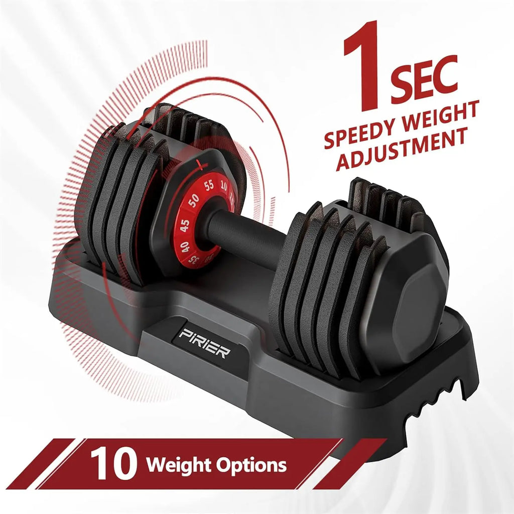 Adjustable Dumbbell Set 55LB, 10-in-1 Weight with Anti-Slip Handle for Full Body Strength Training