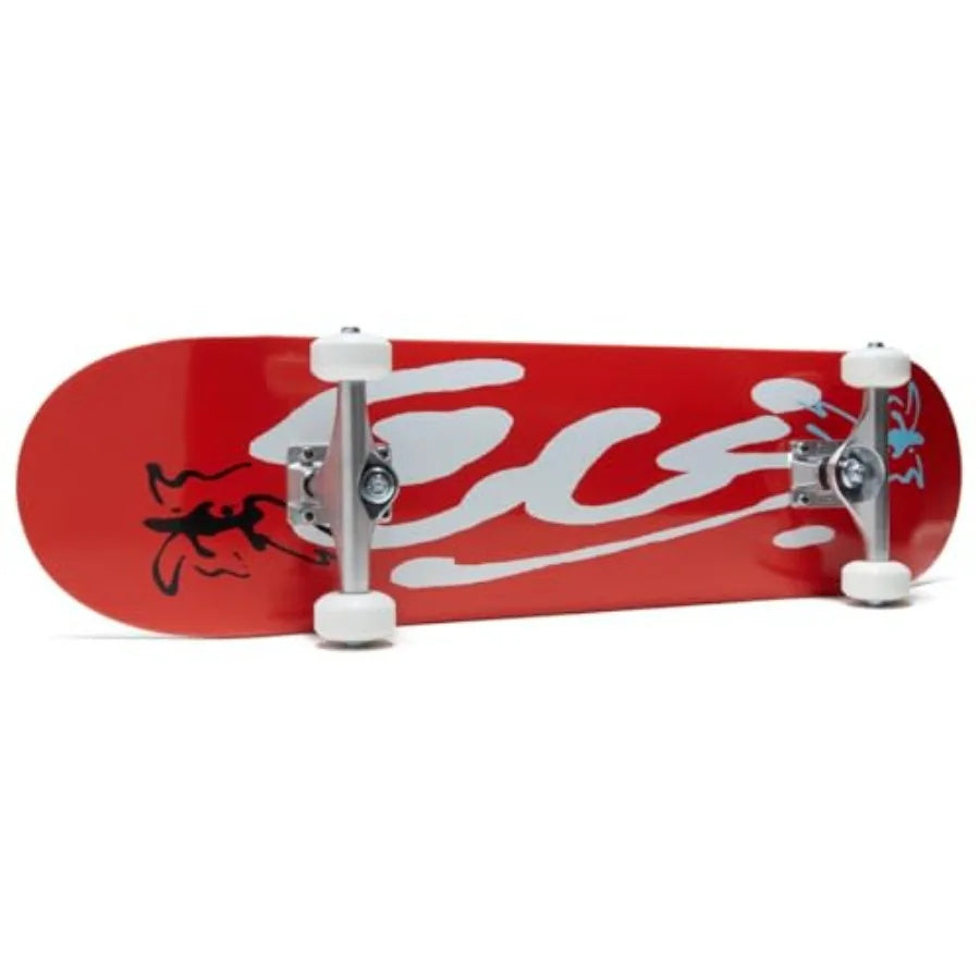 Ink Blot Logo Skateboard Complete - Red - 7.75"