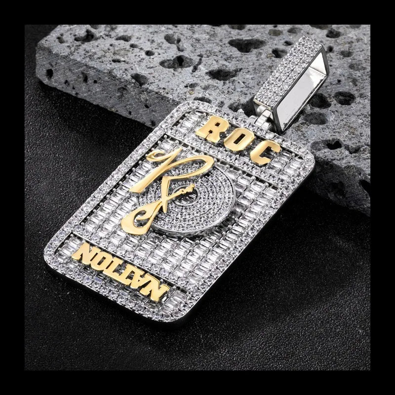 Purely Handmade Pictures, Customized Accessories, Letter Square Brand Pendant, Same Necklace for Men and Women