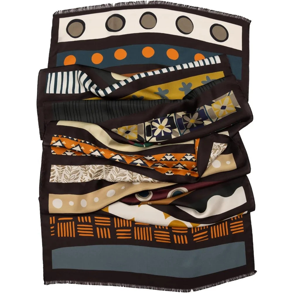 100% Silk Italian-Made Fashion Long Scarves for Women - Elegant Style Accessories