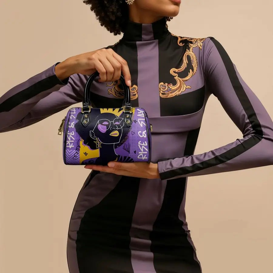 Womens Mini Satchel Bag Top Handle, Small Crossbody Handbag, Vegan Leather, Detachable Shoulder Strap