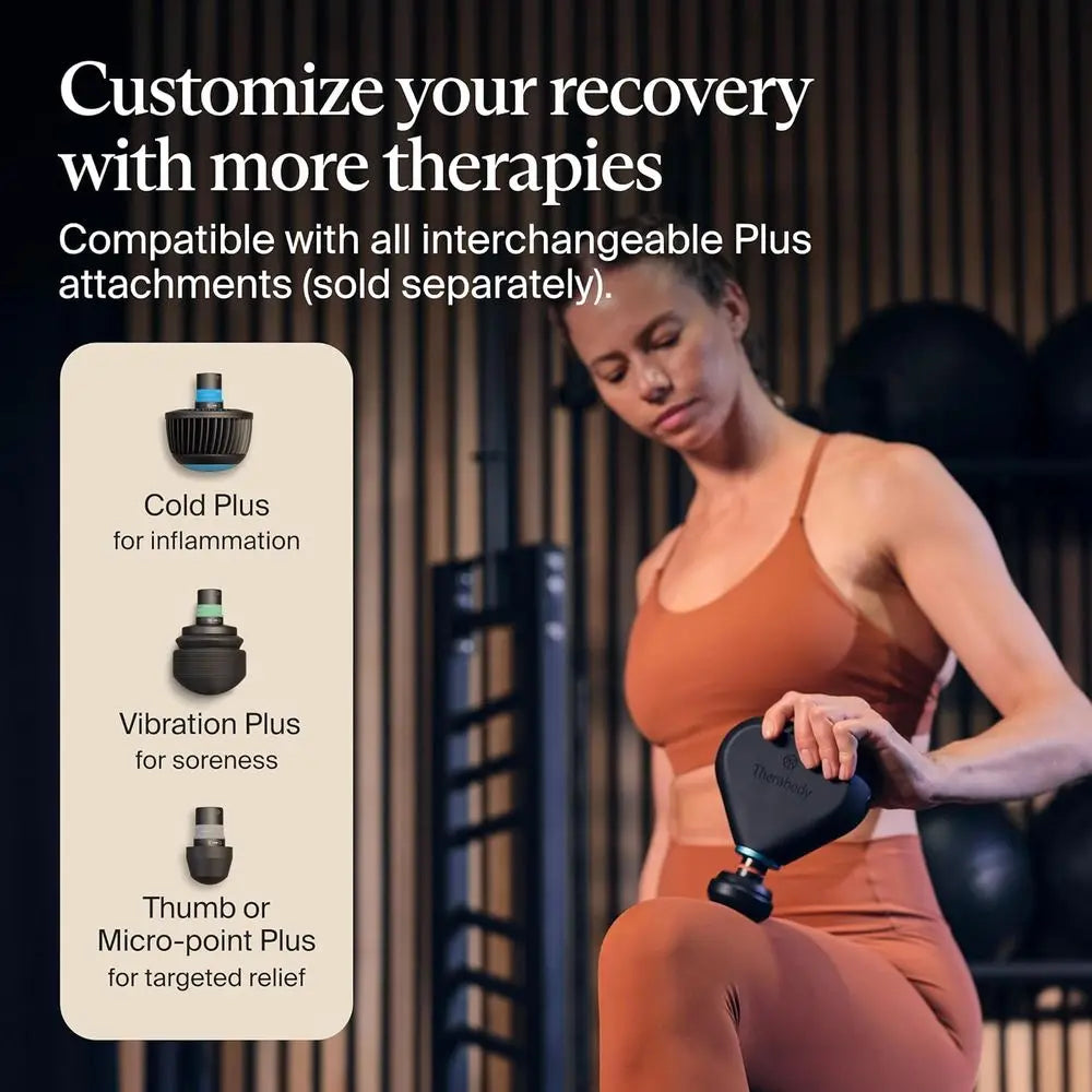 Mini Plus Massage Gun by Therabody - Portable Massage Enhanced with Heat – Travel Essential for Faster Recovery On The Go