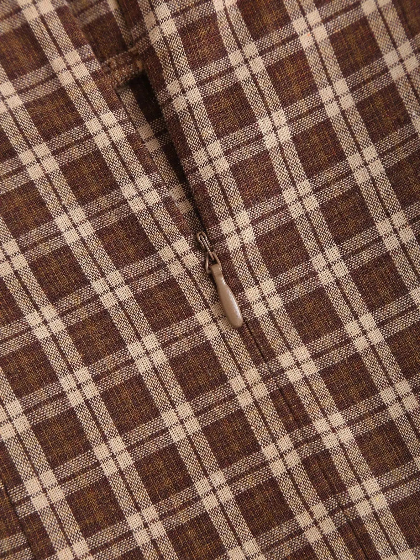 Plaid Off Shoulder Mini Dress with Button Front and Ruffle Sleeves for Women