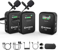 Wireless Lavalier Mic C2X 2.4G Dual Transmitter Lapel Mic for YouTube Vlog Stream Camera Smartphone