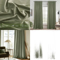 Elegant Sage Green Velvet Curtains, 52x108, Light-Blocking Panels for Living/Guest Rooms, Spring Decor