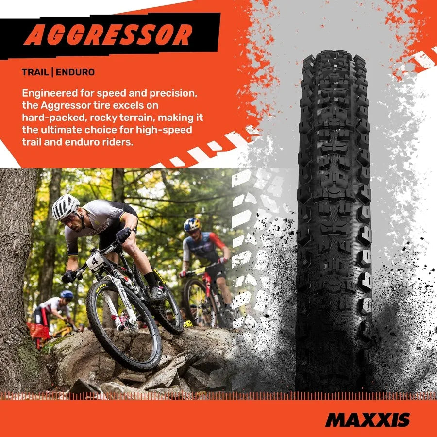 Aggressor - 2 Pack - 26 27.5 29 - Mountain Bike Tire Tubeless Ready Engineered for High-Speed Performance on Hard-Packed and Ro