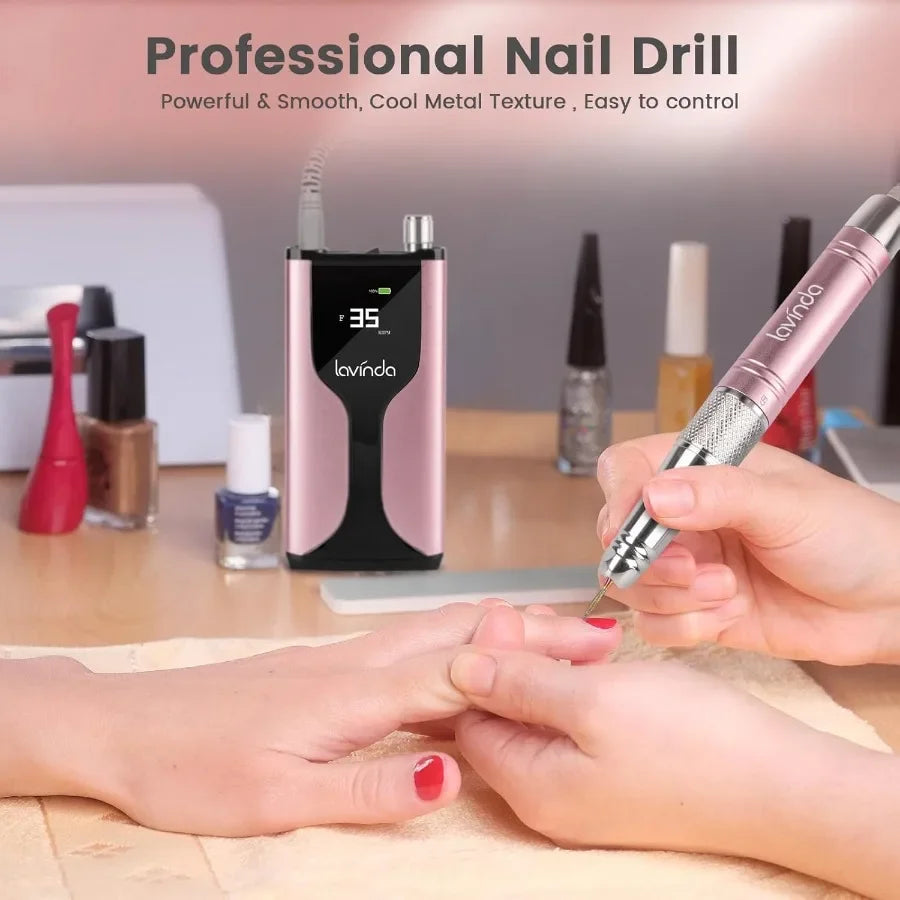 Professional Rechargeable Nail Drill Machine Cordless 35 000RPM Skyspace Brushless Nail Drill Portable Electrical Nail File for