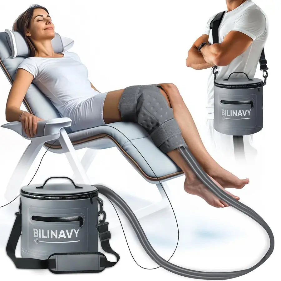 Therapy Machine, Portable Ice Therapy Machine for Knee After Surgery with Programmable Timer amp Flow Rate, Quiet Pump, Knee Pad