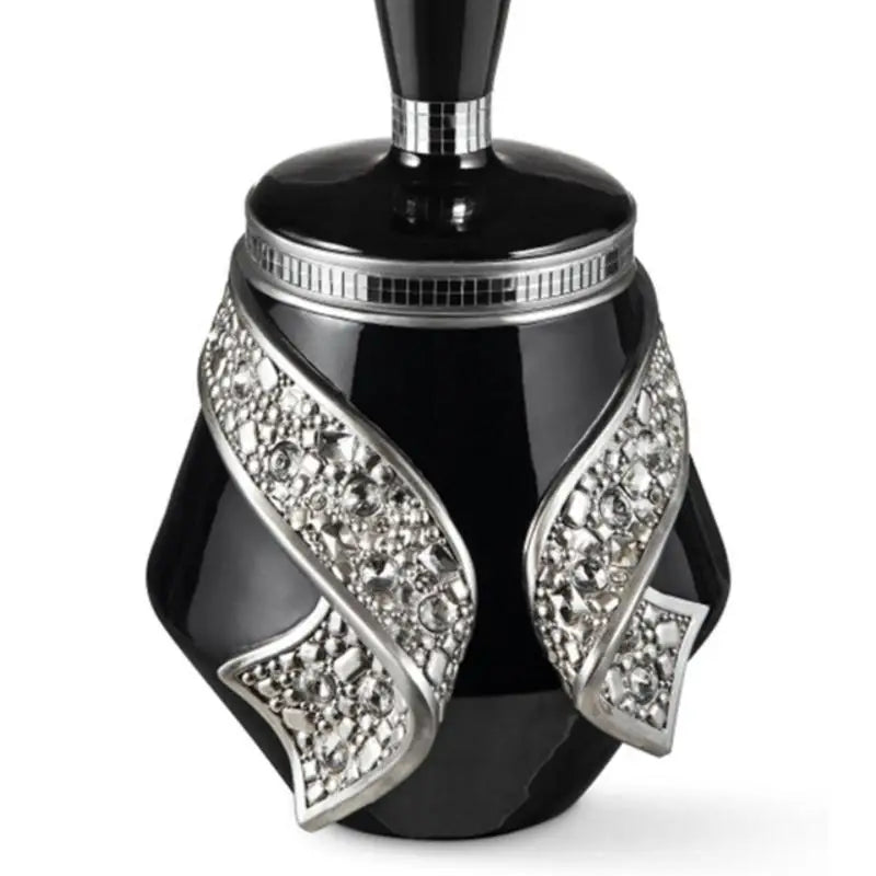 14 inch Tall Polyresin Decorative Jewelry Box in Black and Silver Finish - Elegant Storage Solution for Jewelry and Trinkets