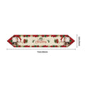 Christmas Table Runner 72 Inch Linen Tablecloth Gingerbread Man Santa Claus Winter Table Runner For Winter Party Decorations