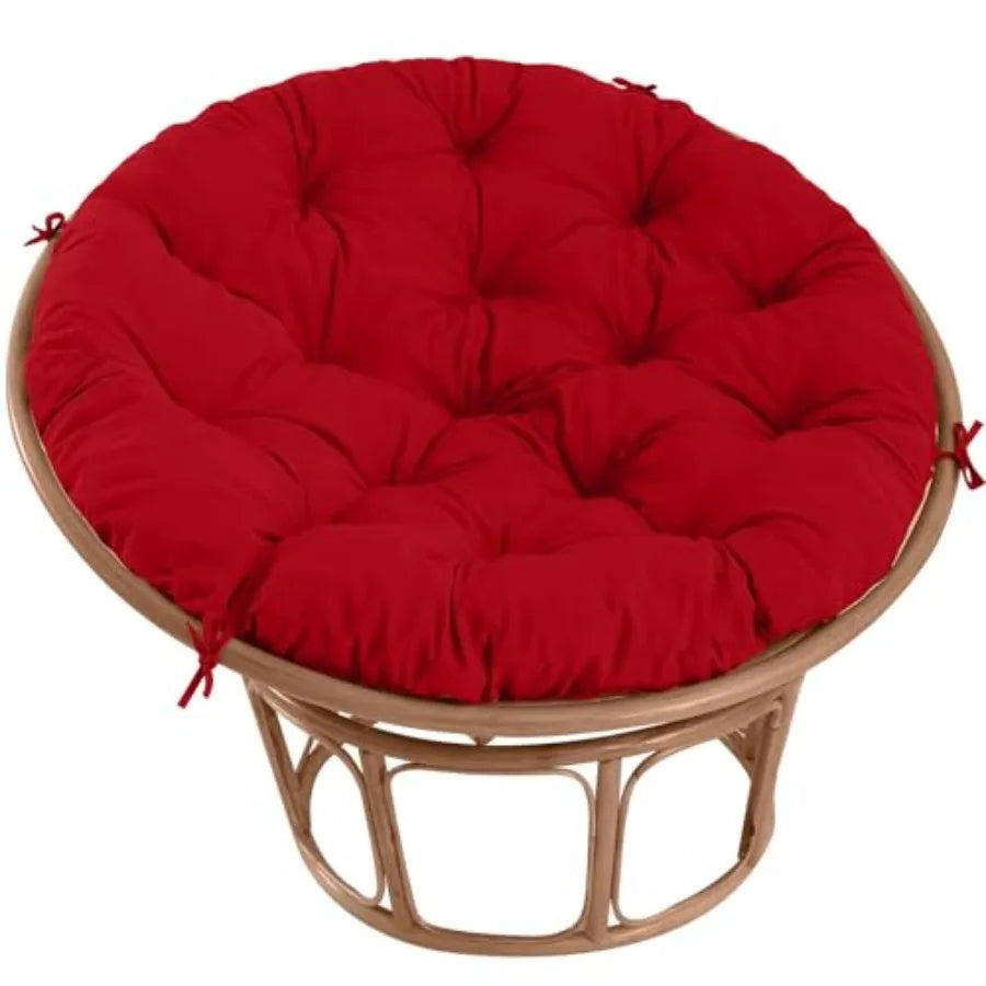 Papasan Chair Cushion Outdoor Round Papasan Cushion Indoor with Ties Waterproof Circle Seat Pad for Porch Patio Garden 45 in Re