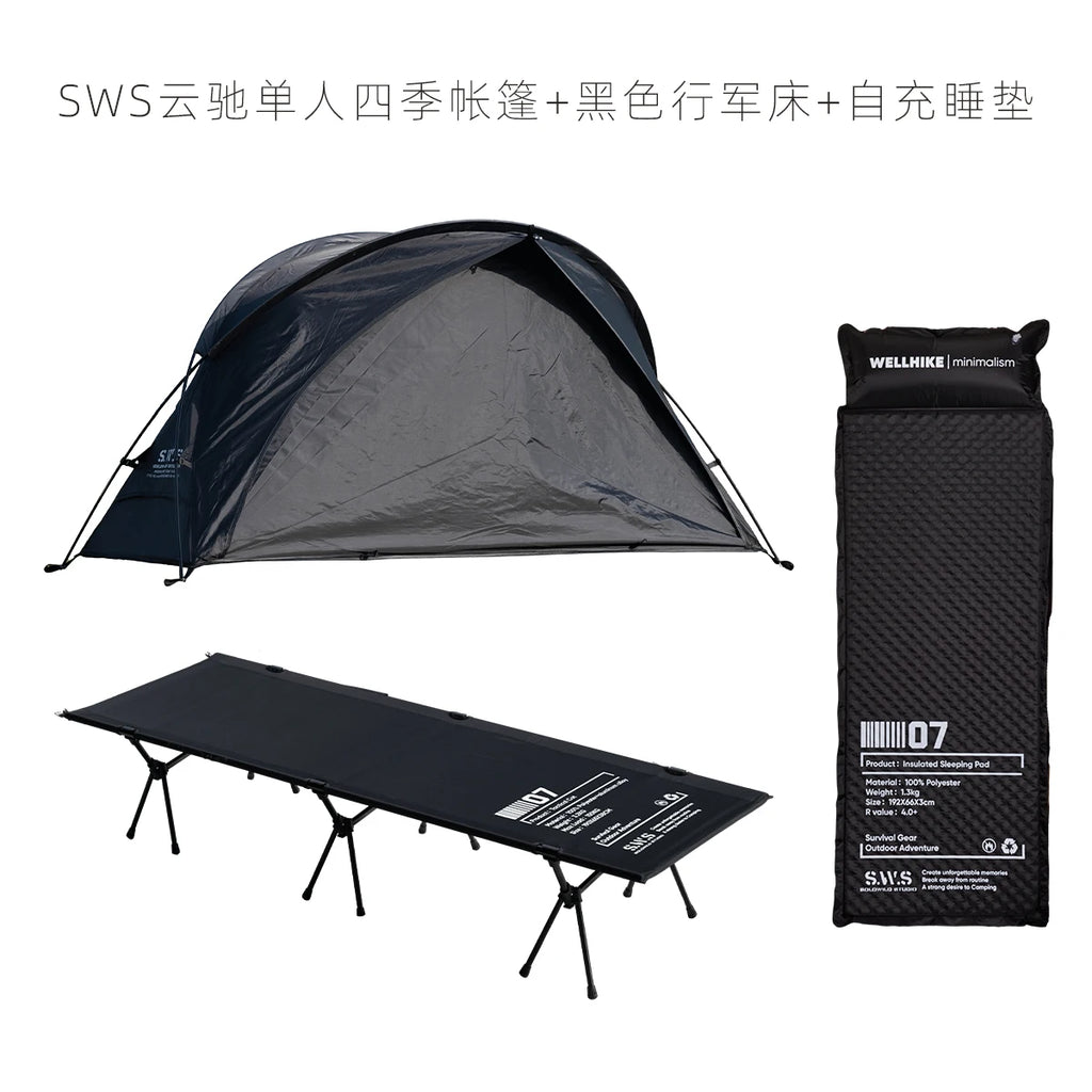 3 Piece Set Marching Bed Outdoor Portable Tent with Storage Bag Portable Off Ground Elevated Tent Fit Camp Backpacking Hiking