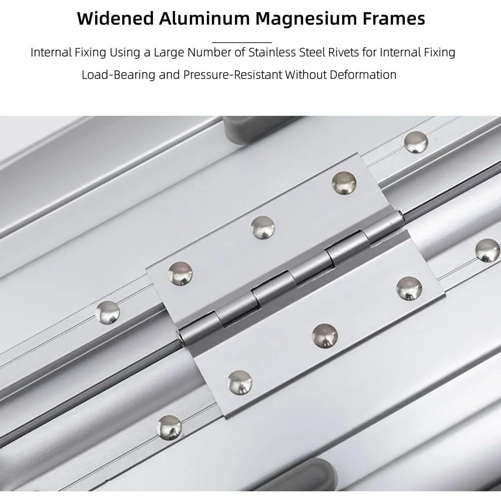 aluminum wheeled lockable carry-on luggage - airline approved hardshell metal suitcase