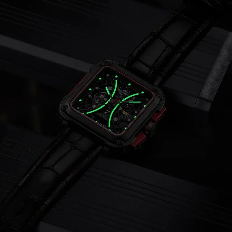 TOPHILL Super Luminous Men Hollow Automatic Mechanical Watches For Men 28D0 Automatic Movement Sapphire Wristwatches Waterproof