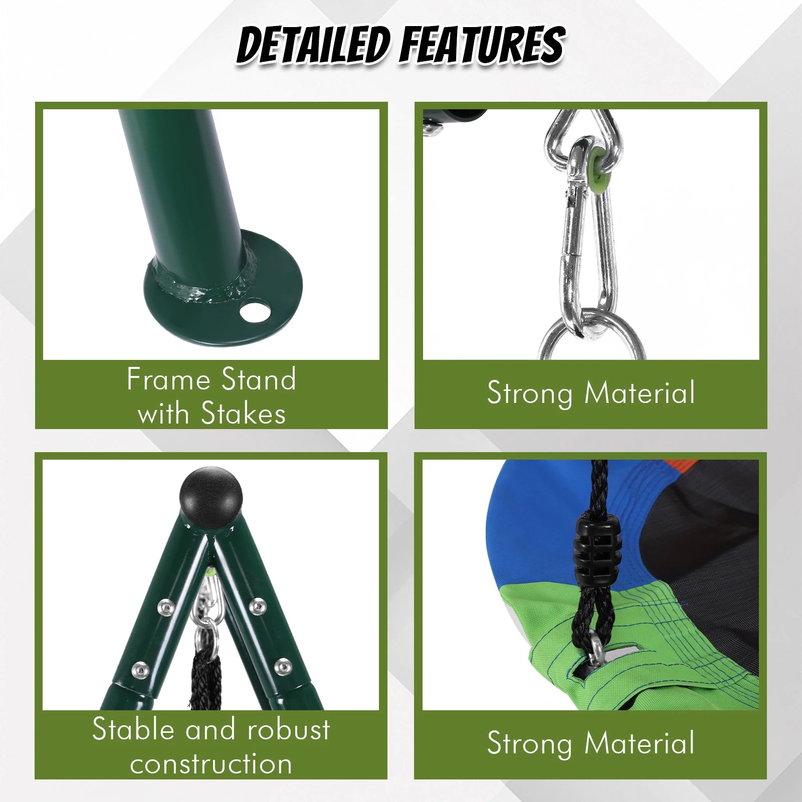 Multi-Purpose Swing Frame Wear Resist Triangular Frame Hammock Rack Multi-Purpose for Kindergarten Shopping Mall Park