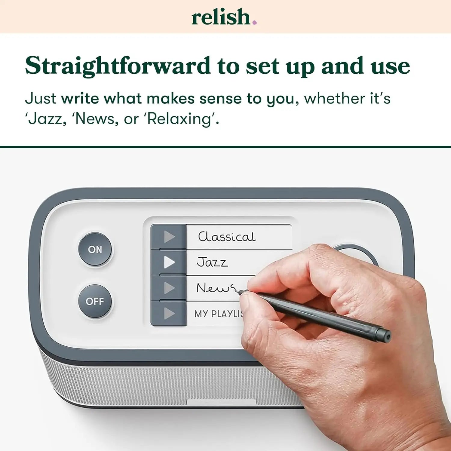 Simple Portable FM Radio & MP3 Player for Seniors - Large Buttons, Easy to Use