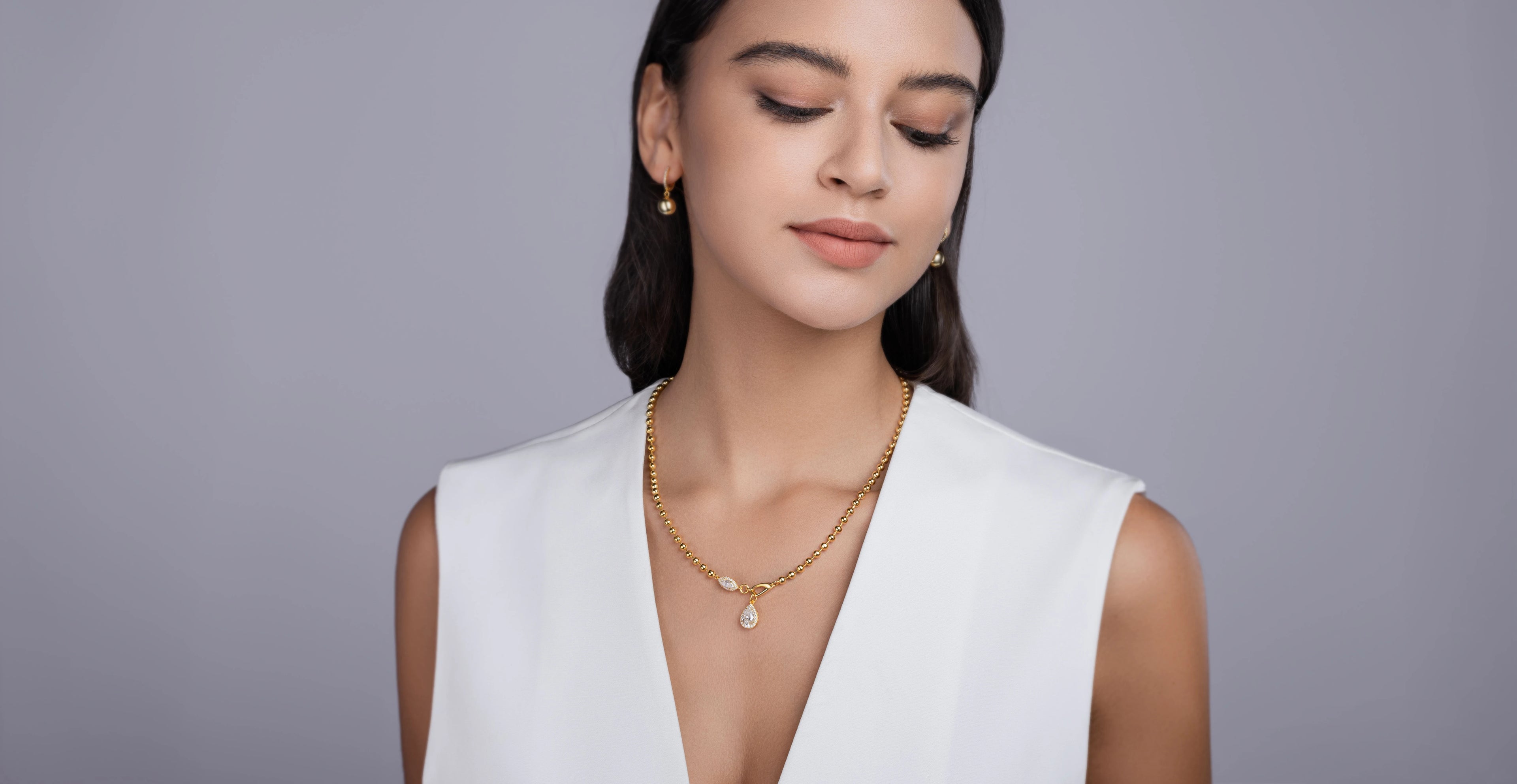 Water drop-shaped 6*9 moissanite pendant necklace, 925 sterling silver, suitable for men and women, suitable for banquets, parti