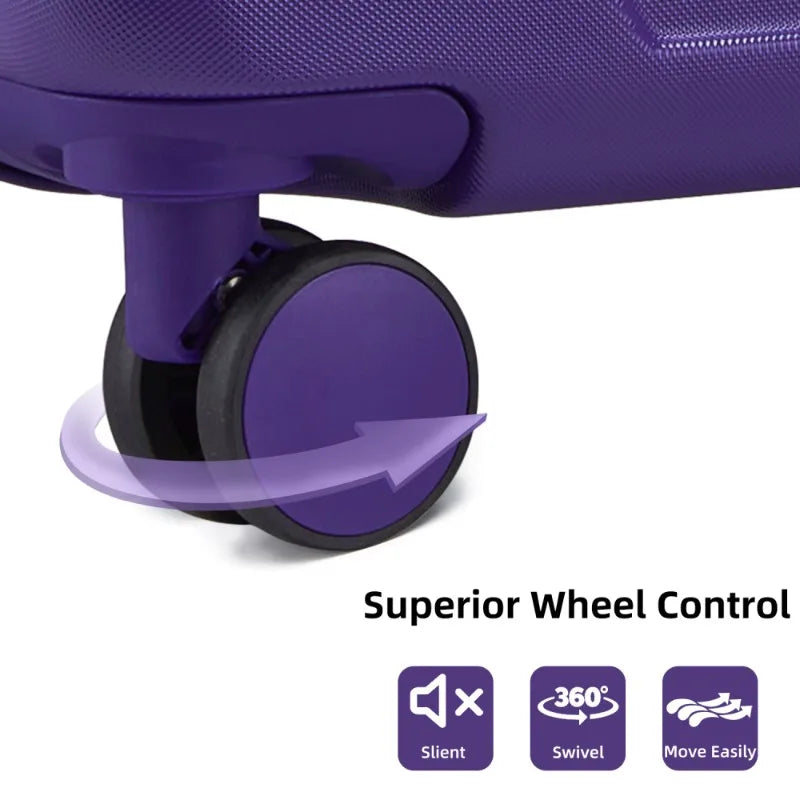 6 Piece Hardside Expandable Luggage Set with Duffel Bags Spinner Wheels TSA Lock Purple