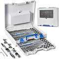 127pcs SAE/Metric Tap and Die Set, Ratcheting SAE Metric TAP and Die Set Standard with Drill Bit Combo for Threading