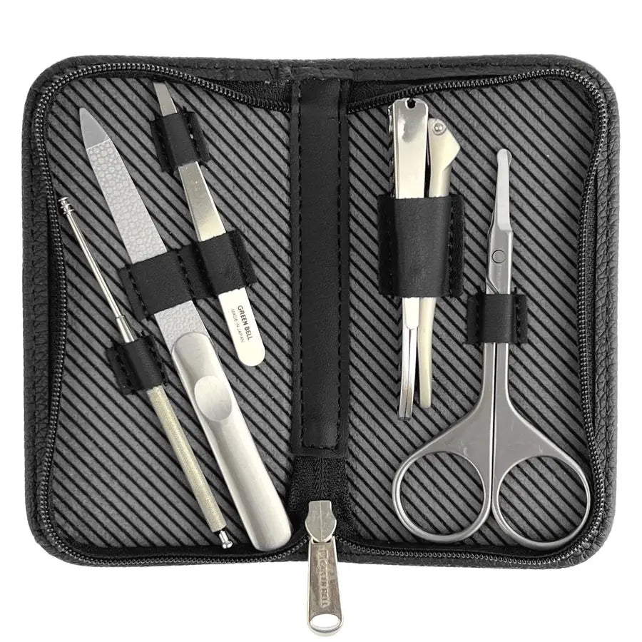 Bell Takumi No Waza 5 Piece Set Grooming Kit Nail Care Tools with Travel Case for Men Women Manicure Pedicure Nail Clippers Made