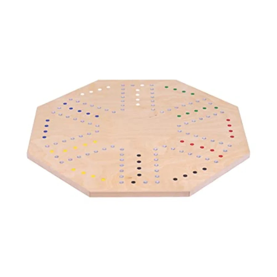 Marble Chase Wooden Game Set with DoubleSided 23 Wide Board for Family Entertainment and Indoor Play Includes Playing Cards and