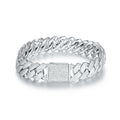 D Color Full Moissanite Real S925 Sterling Silver Cuban Bracelet with GRA Hiphop Cuban Link Chain Fine Jewelry Men Women Gift