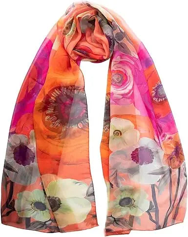 100% Silk Italian-Made Fashion Long Scarves for Women - Elegant Style Accessories