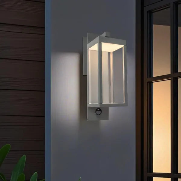 Inowel Motion Sensor Outdoor Wall Light Integrated LED Porch Light with Clear Glass Shade 22529
