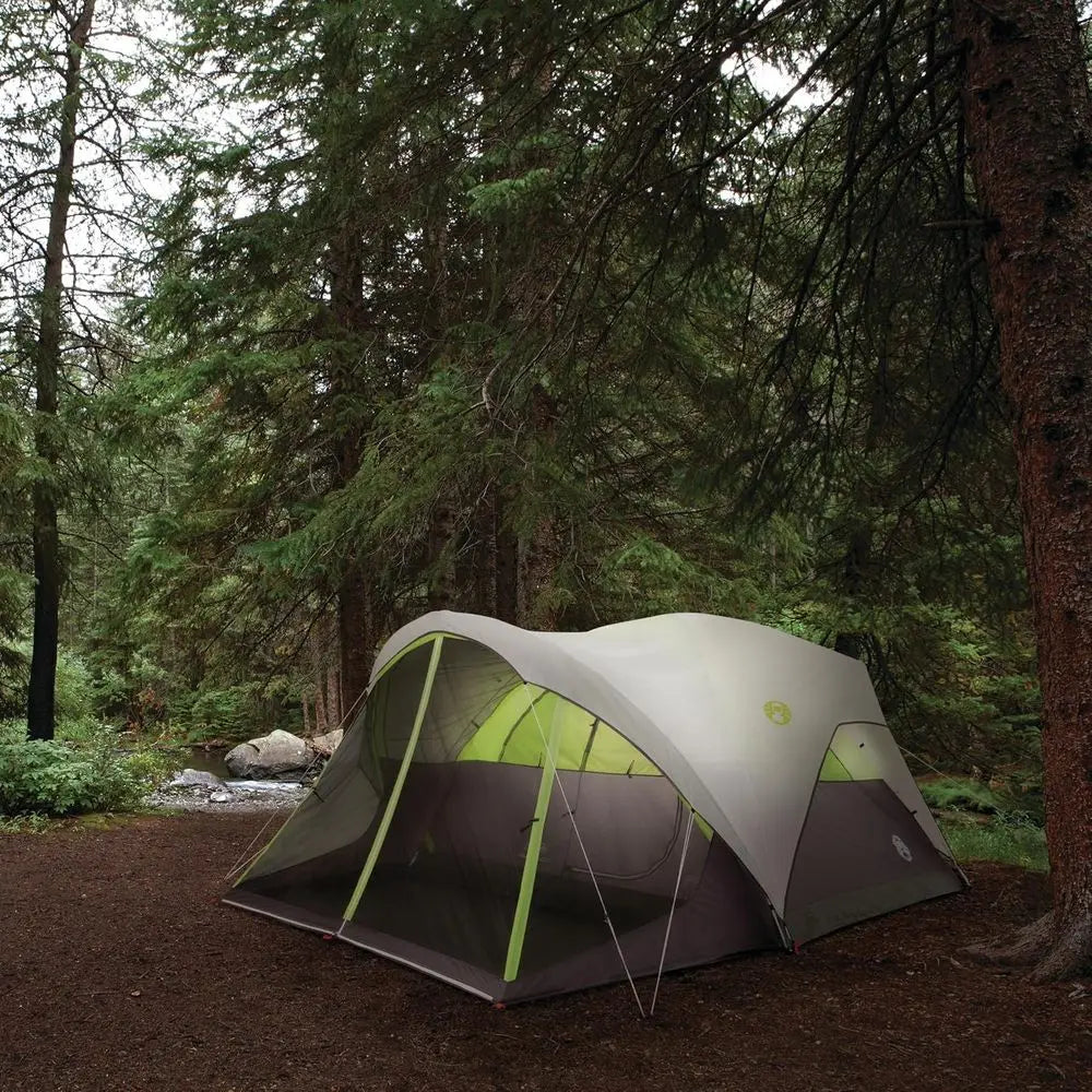 6-Person Steel Creek Tent: Screened Porch, Quick Setup, Weatherproof with Integrated Rainfly, Accommodates Queen Airbed