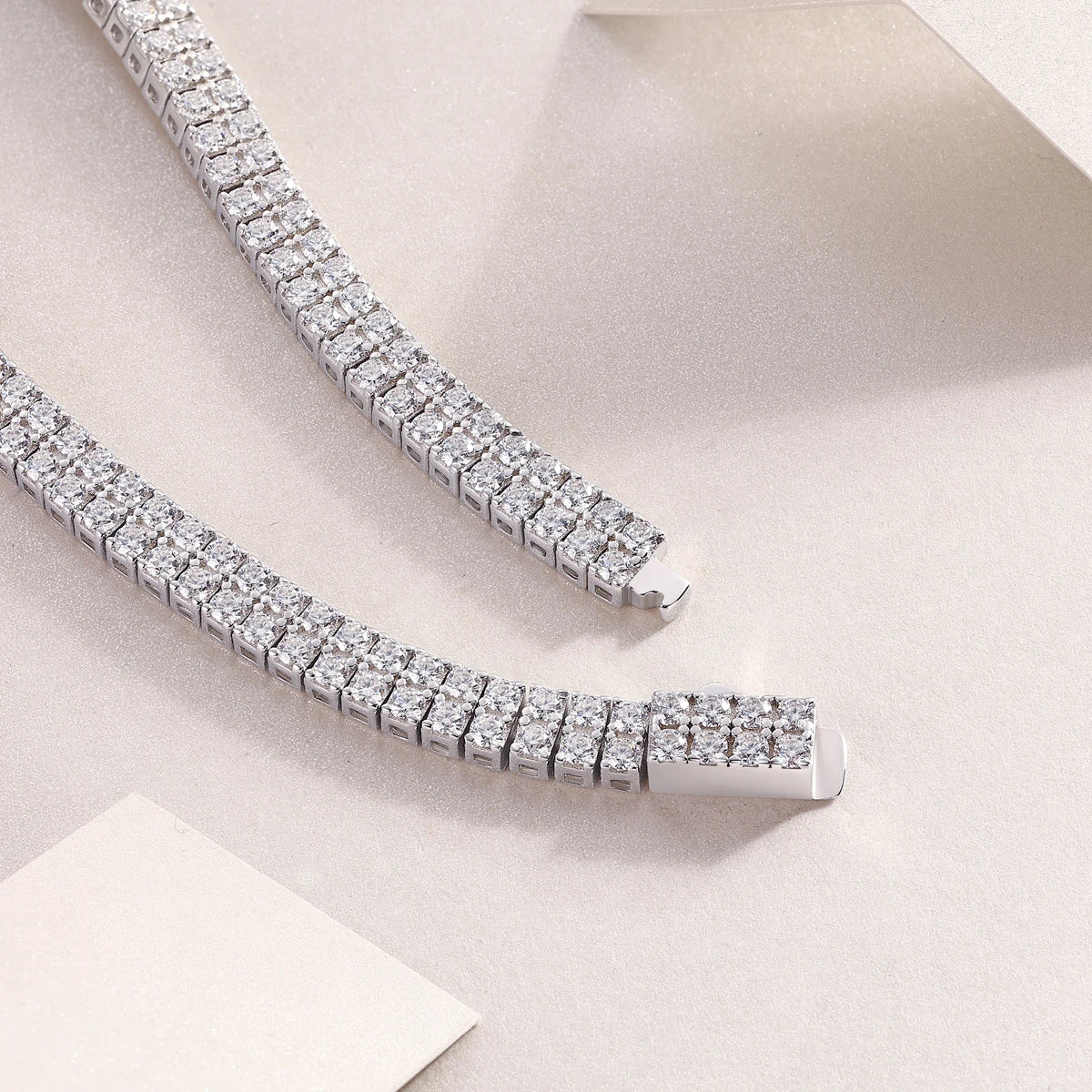 JIUZUAN Moissanite Tennis Bracelet Square Design 925 Silver 18K Gold Plated for Women Jewelry Gift Comes with GRA Certificate