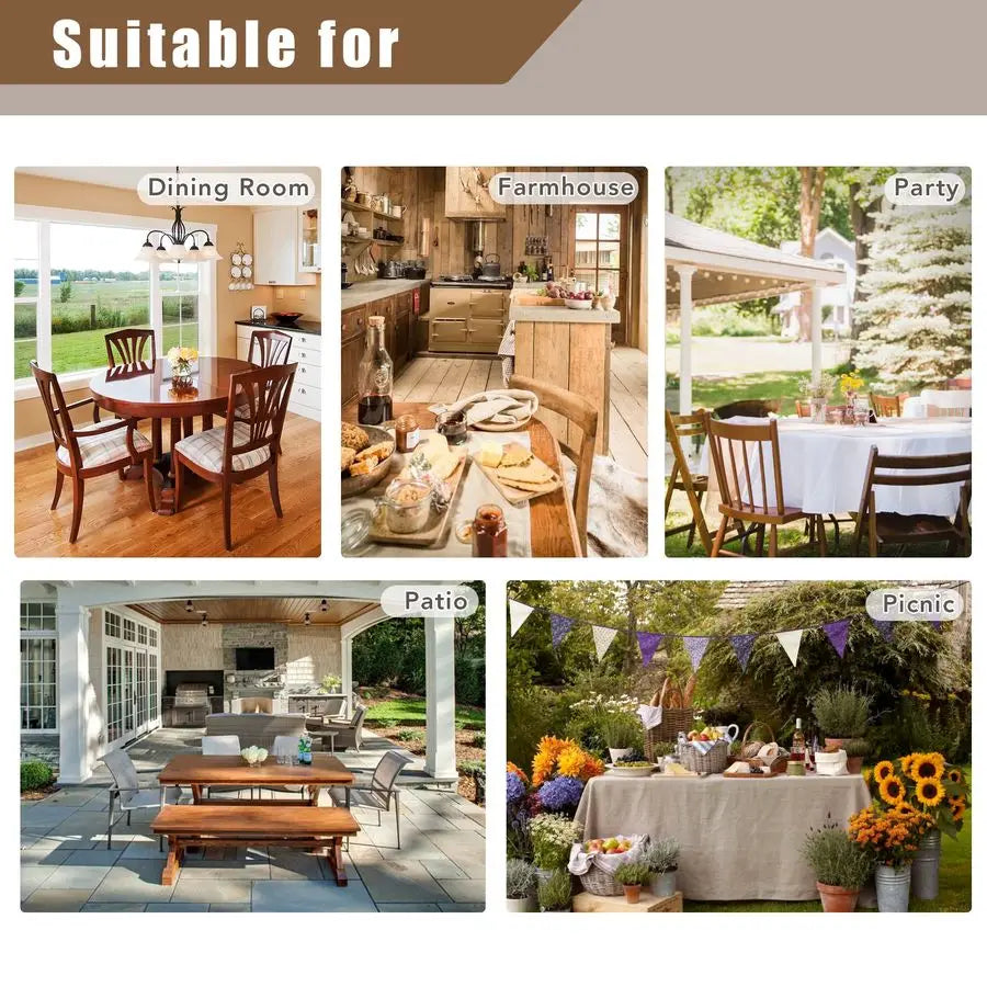Faux Linen Tablecloths Rectangle 60 x 102 Inch 2 Pack Neutral Table Clothes for 68 Foot Tables, Nature Faux Burlap Kitchen Table