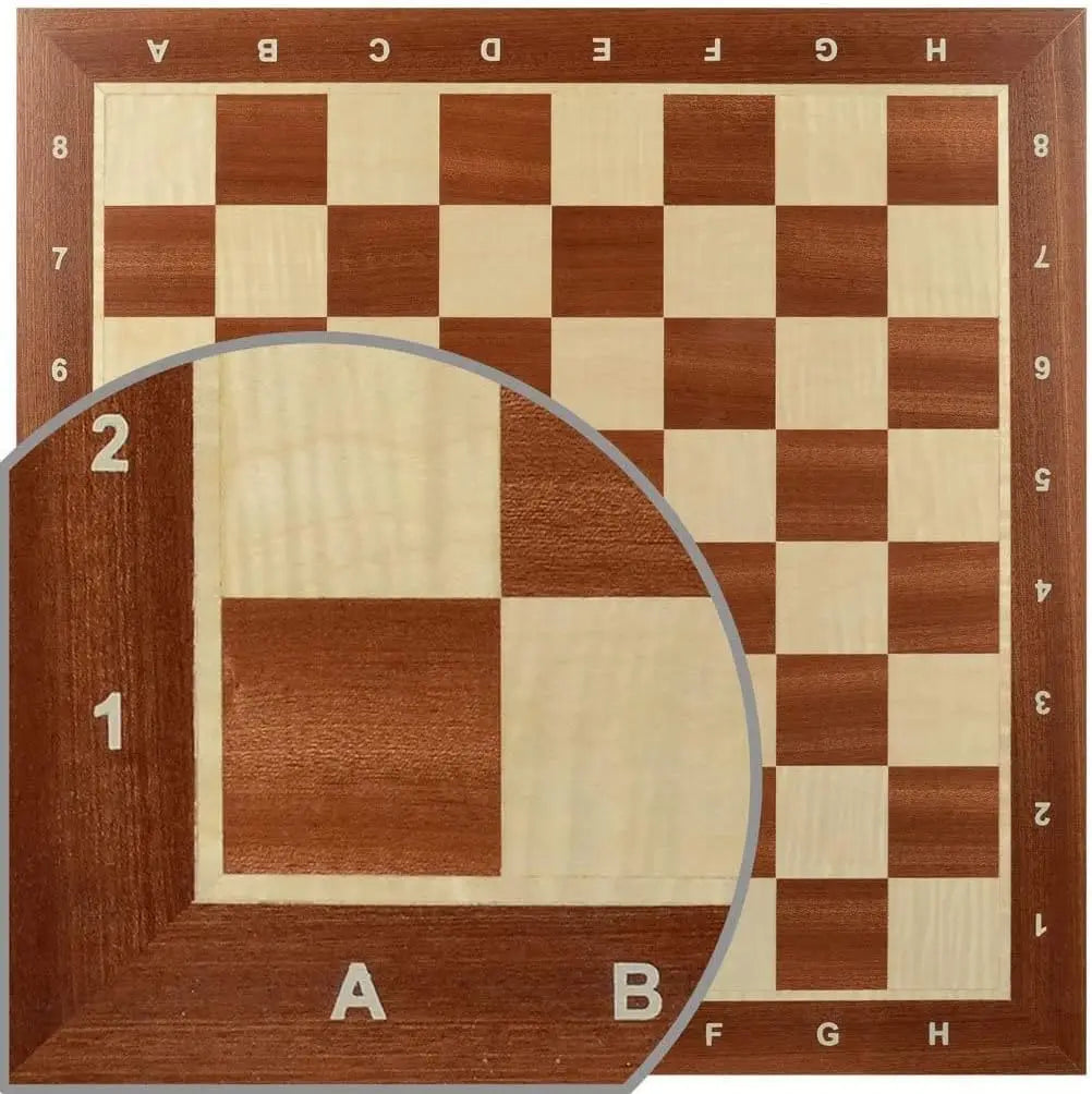 Professional Tournament Wooden Chess Boards, No. 6 - Inlay (2.25', Notation)