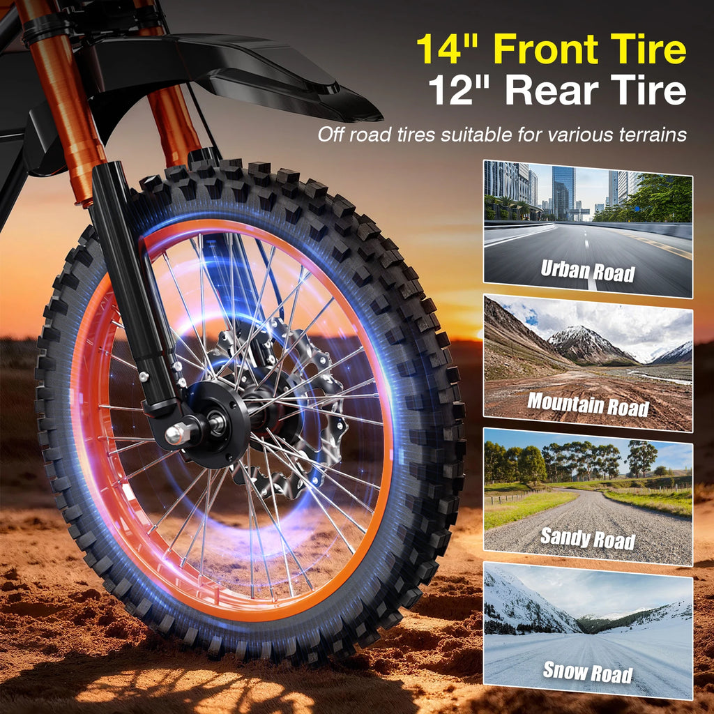 3000W Off Road Electric Motorcycle, 48V22.5AH Lithium Battery, Speed Of 37.5MPH and a Range Of 60 Miles,Adult Electric Dirt Bike