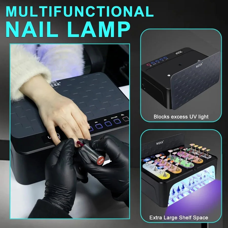 UV LED Nail Lamp Luxury Cordless UV Light for Gel Nails with Red Light Skincare4+2 Timer Modes TwoHand Design Professional Nail