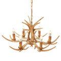 Resin Antler Chandelier with 6 Lights, 75cm Diameter for Rustic and Lodge Style Interior Lighting
