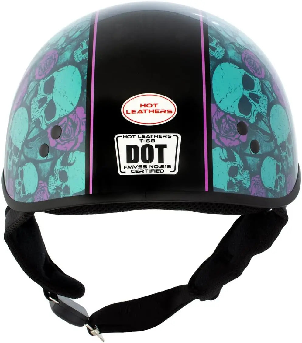 Advanced Motorcycle DOT Skull Cap Classic Half Helmets Biker HLD HLT