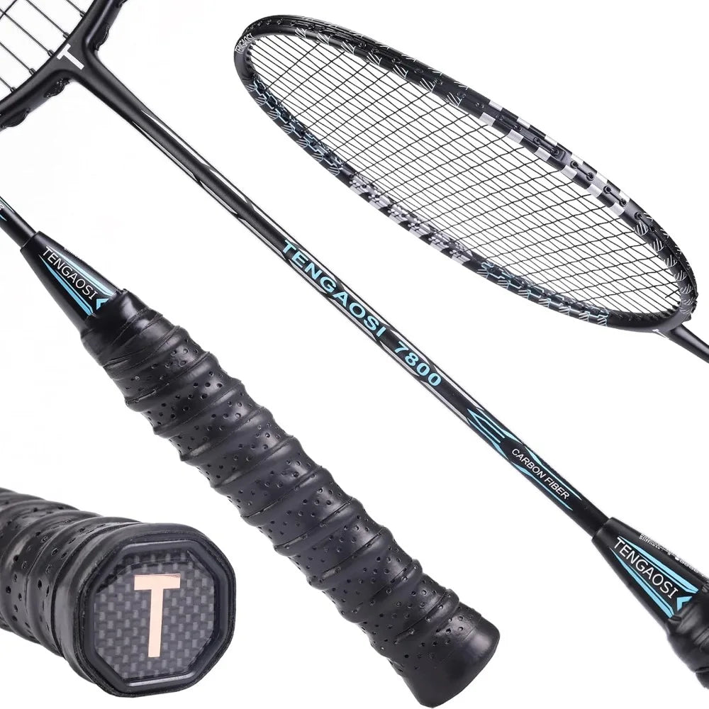 Professional Badminton Rackets Set of 4 Sports Outdoor Backyard or Indoor Badminton Game Set with Shuttlecocks