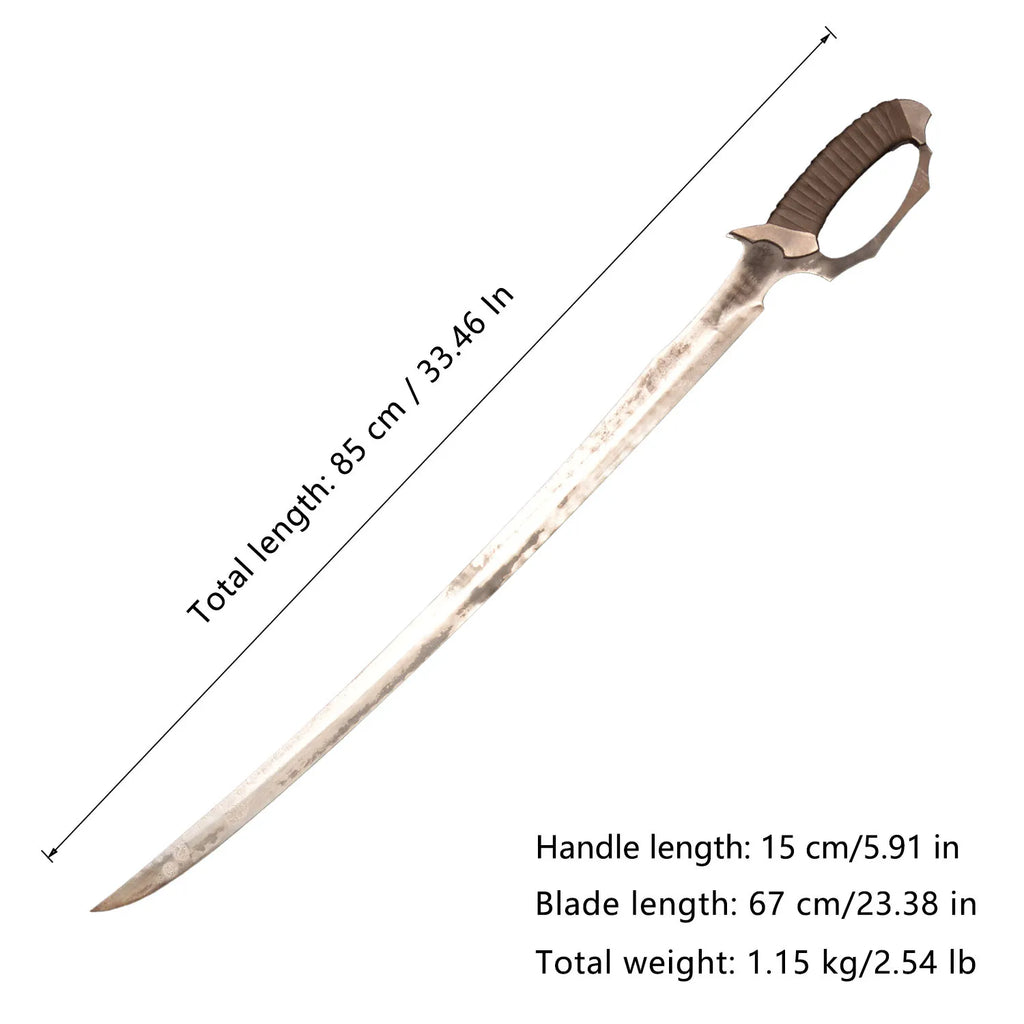 Machete Carbon Steel Blade Full Tang Fixed Blade,Cord Wrapped Handle Nylon Sheath Outdoor Hunt Camping 33.5 inches