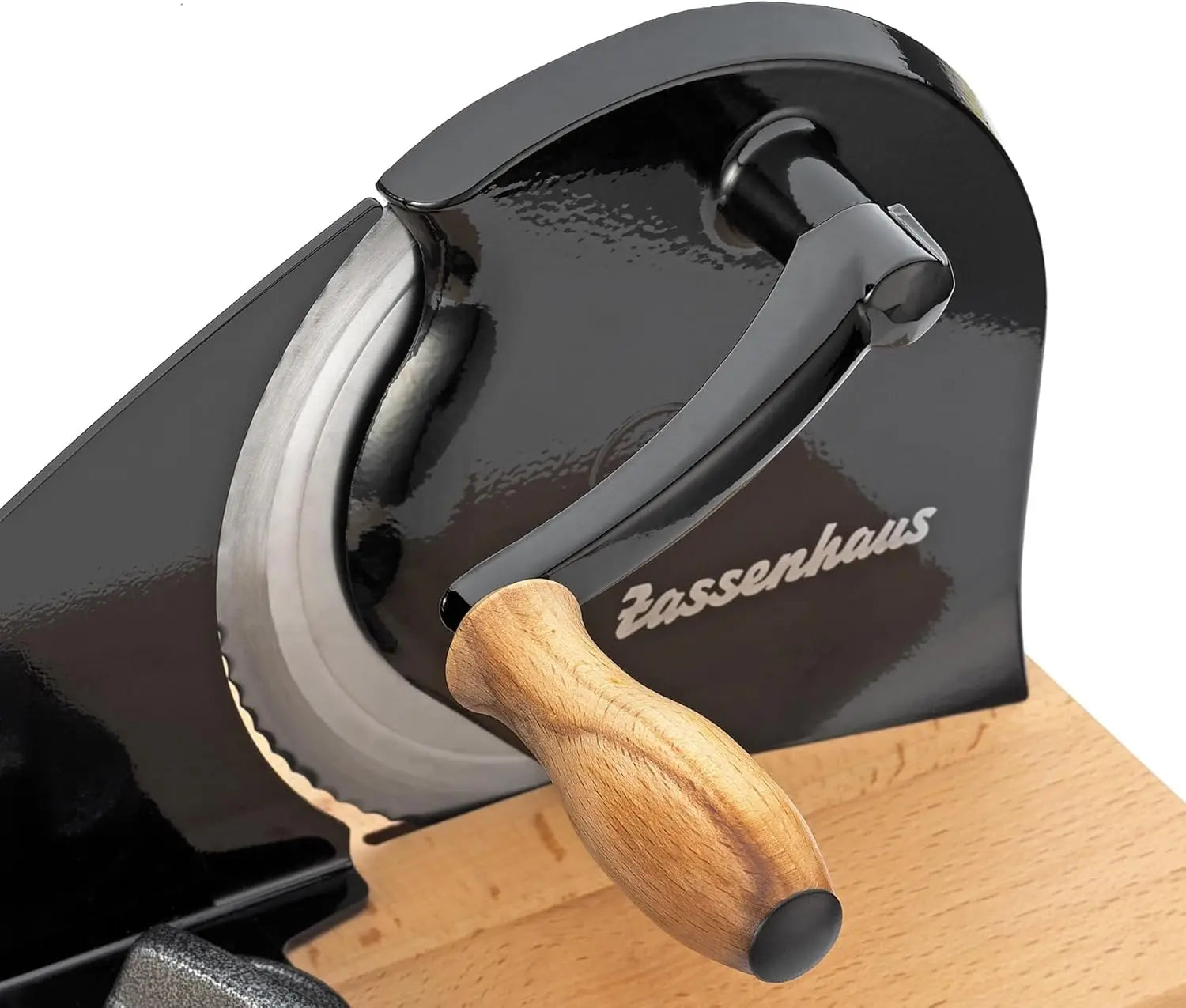 Zassenhaus Manual Bread Slicer, Classic Hand Crank Home Bread Slicer (Black) 11.75 Inch by 8 Inch